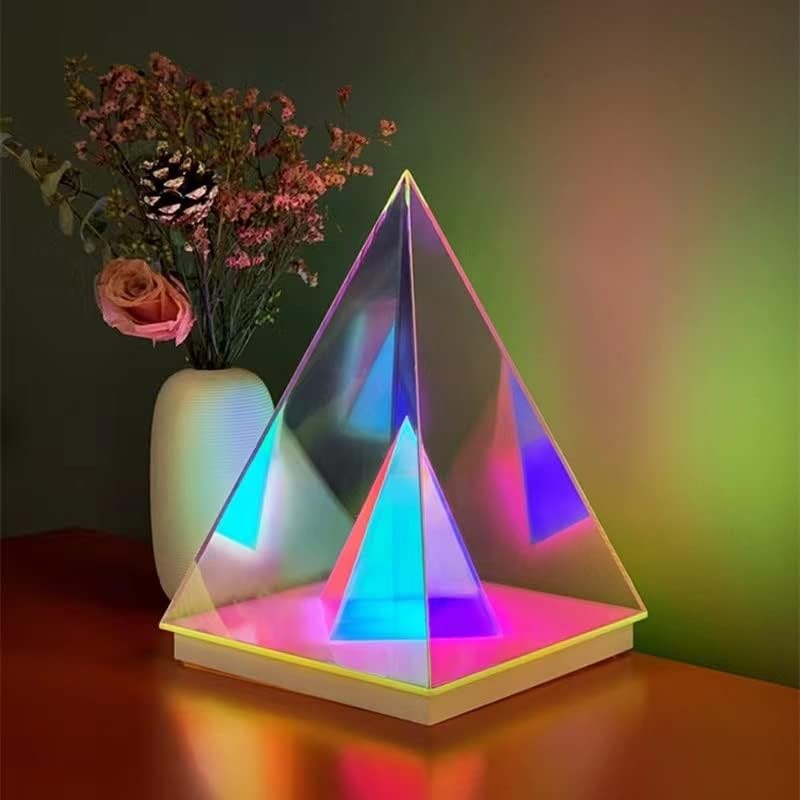 Lámpara de noche con forma de pirámide 3D: lámpara de mesa, iluminación, decoración de mesa