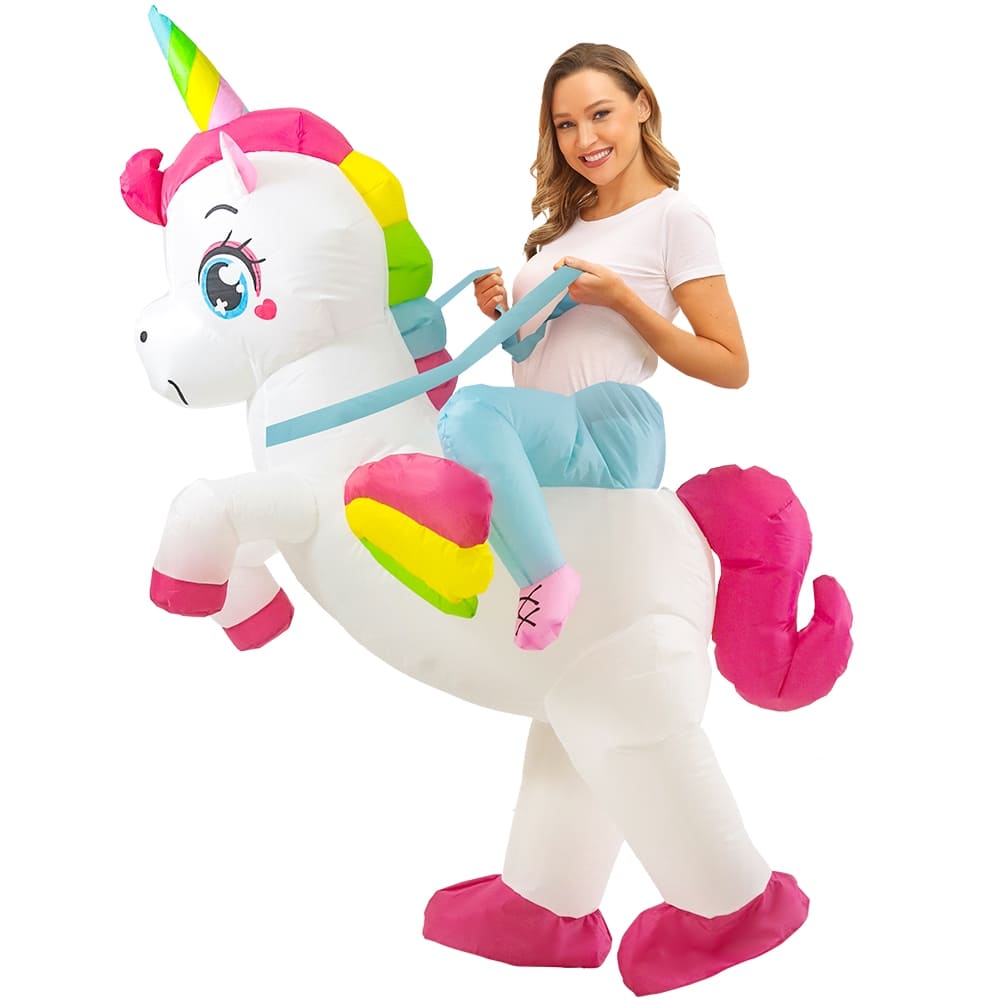 Disfraz inflable de unicornio - Figura publicitaria (traje) inflable con ventilador